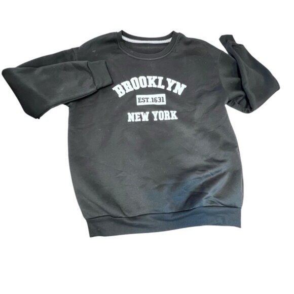 Brooklyn New York EST.1631 Black Crewneck Sweatshirt M 100% Polyester - Picture 2 of 7